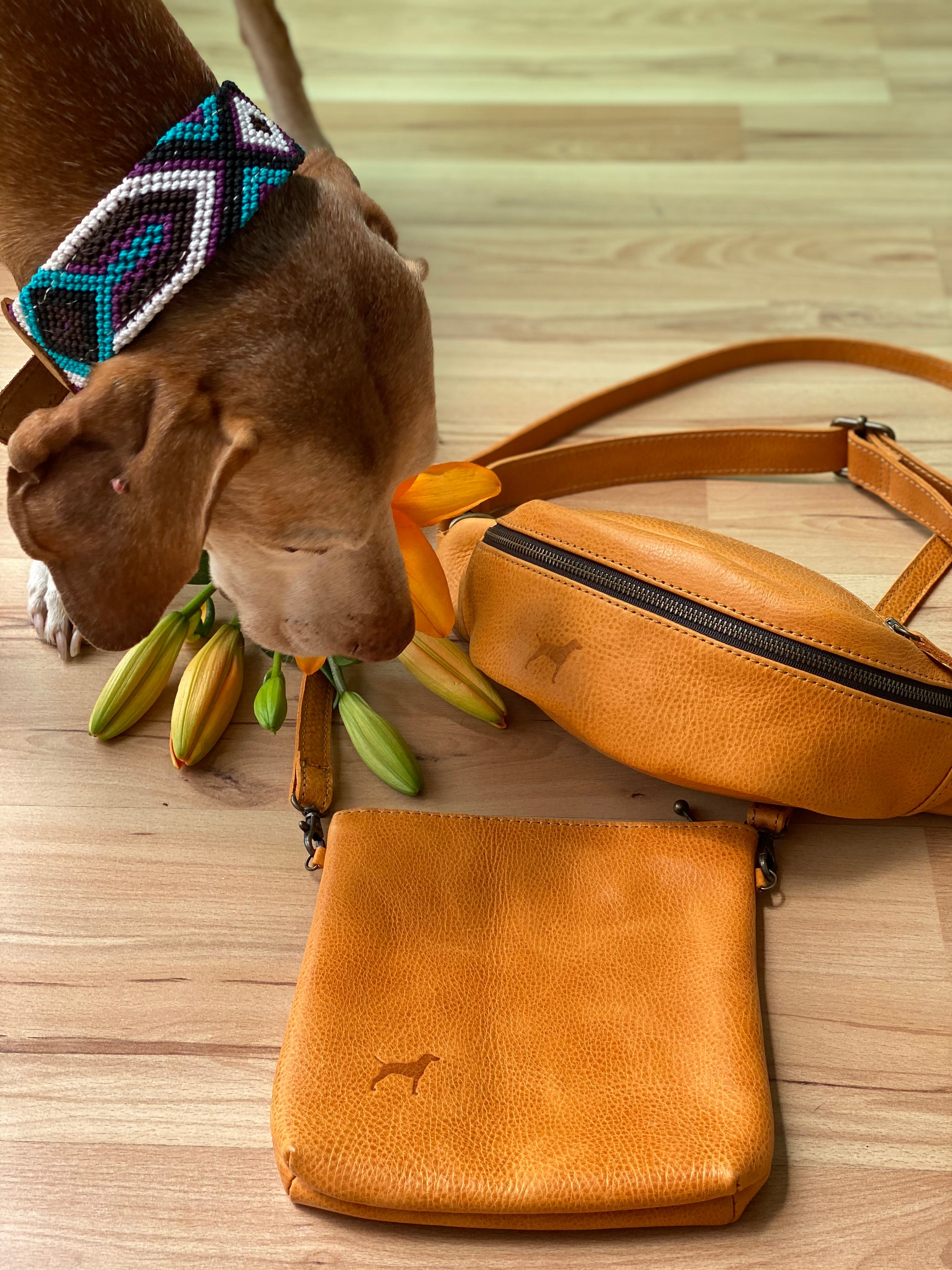 Frisco Tan & White Cowhide Fanny Pack/Bum Bag