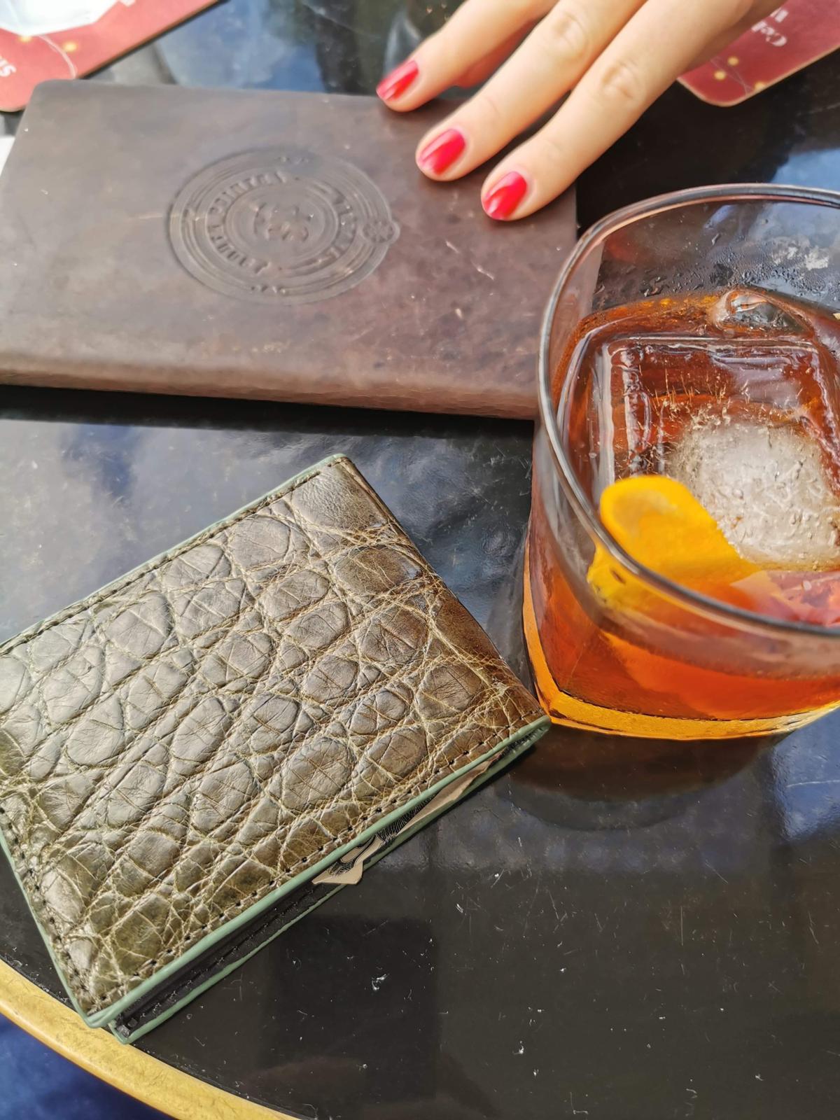 Whisky Ostrich Leather Wallet